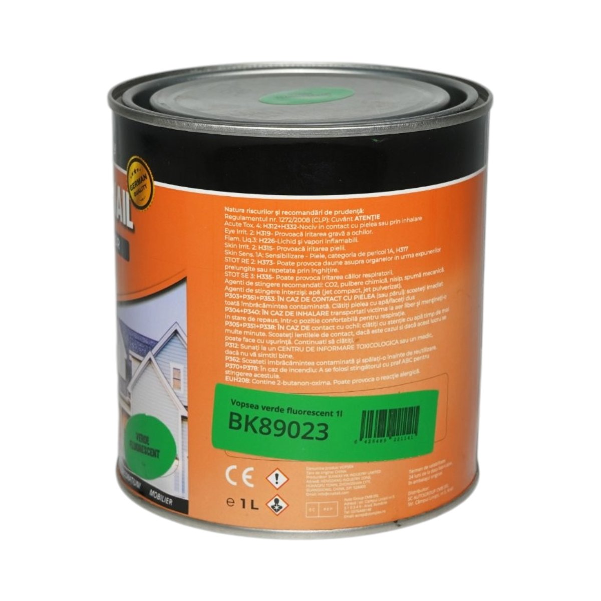 Vopsea email anticoroziva 3 in 1 verde fluorescent pe baza de solvent 1L, direct pe rugina, interior si exterior Breckner Germany - imagine 3