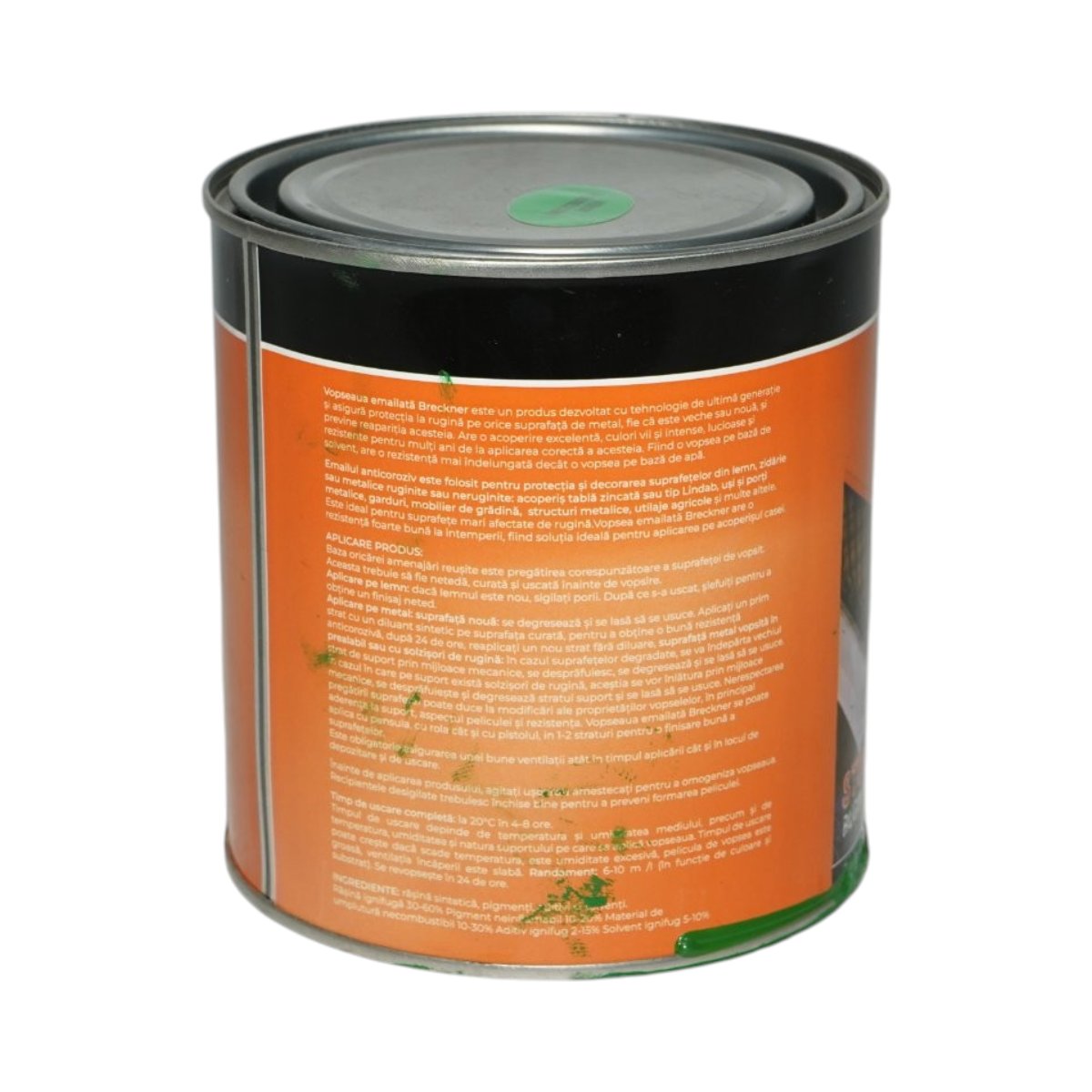Vopsea email anticoroziva 3 in 1 verde fluorescent pe baza de solvent 1L, direct pe rugina, interior si exterior Breckner Germany - imagine 2