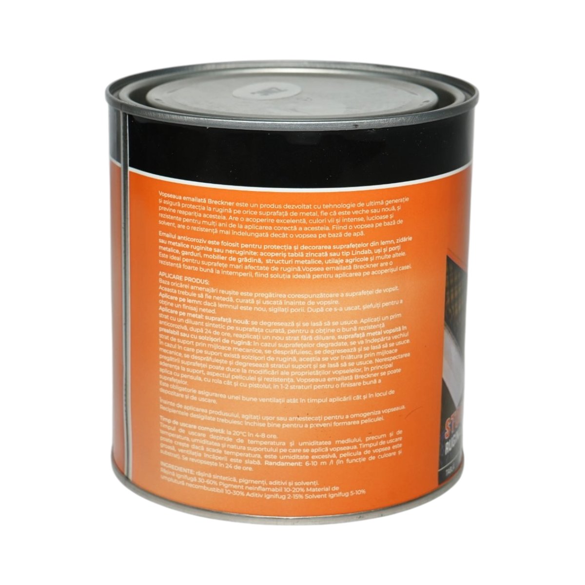 Vopsea email anticoroziva 3 in 1 zinc pe baza de solvent 1L, direct pe rugina, interior si exterior Breckner Germany - imagine 2