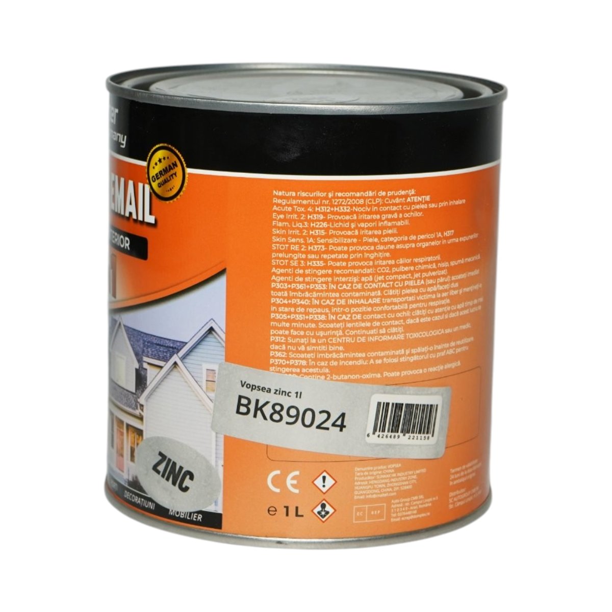 Vopsea email anticoroziva 3 in 1 zinc pe baza de solvent 1L, direct pe rugina, interior si exterior Breckner Germany - imagine 3
