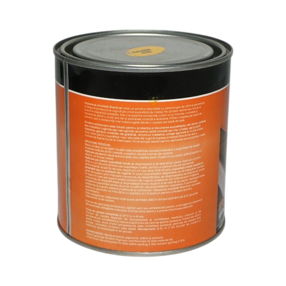 Vopsea email anticoroziva 3 in 1 galben 440 pe baza de solvent 1L, direct pe rugina, interior si exterior Breckner Germany - imagine 2