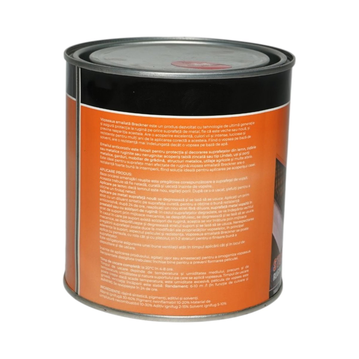 Vopsea email anticoroziva 3 in 1 rosu passion 21D pe baza de solvent 1L, direct pe rugina, interior si exterior Breckner Germany - imagine 2