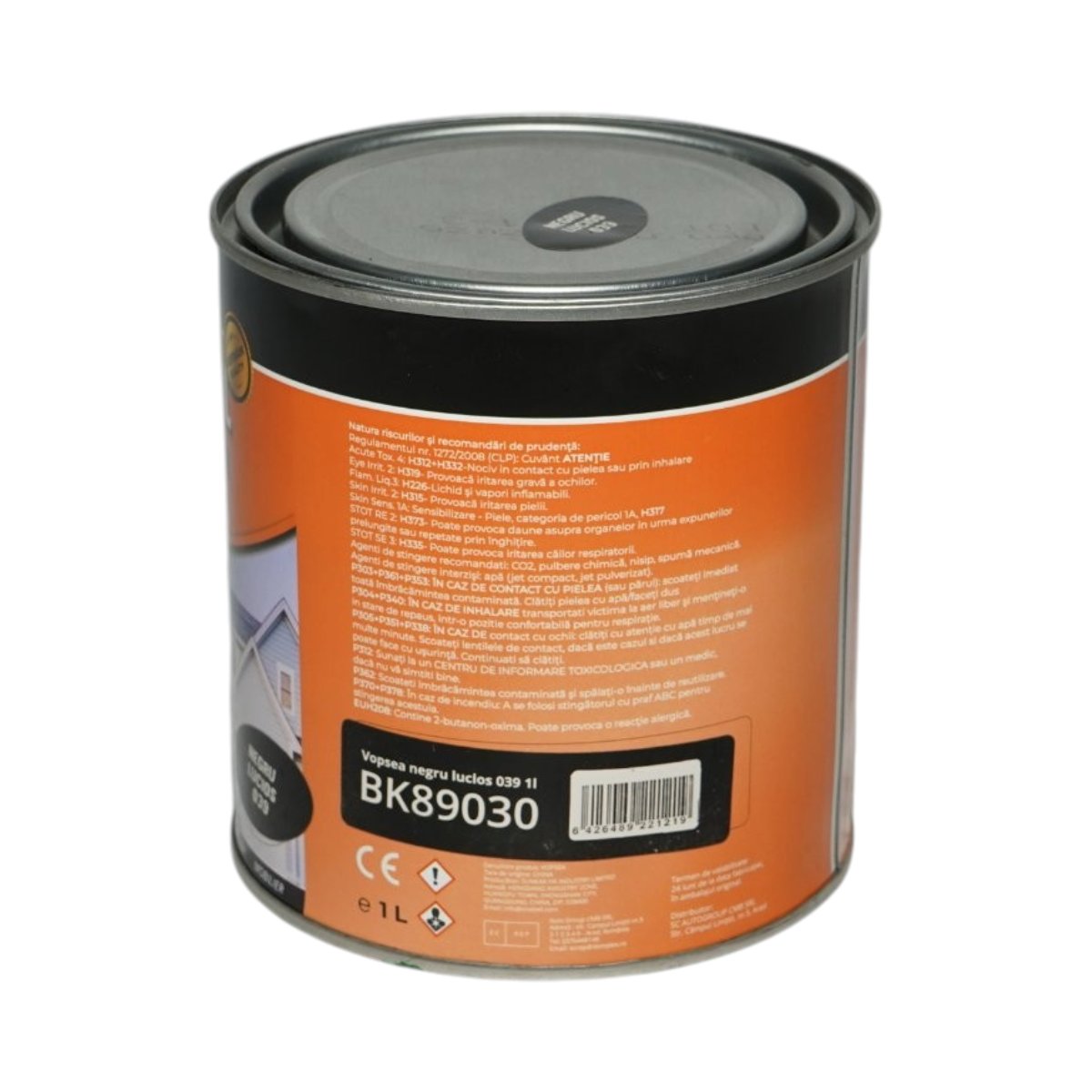Vopsea email anticoroziva 3 in 1 negru lucios 039 pe baza de solvent 1L, direct pe rugina, interior si exterior Breckner Germany - imagine 3