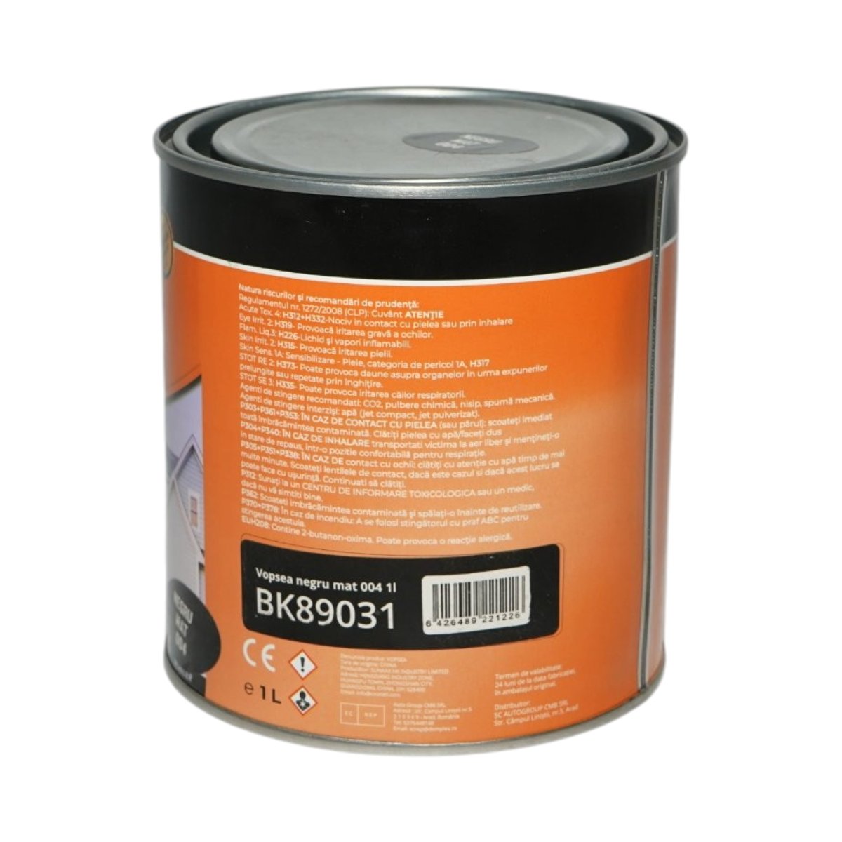 Vopsea email anticoroziva 3 in 1 negru mat 004 pe baza de solvent 1L, direct pe rugina, interior si exterior Breckner Germany - imagine 3