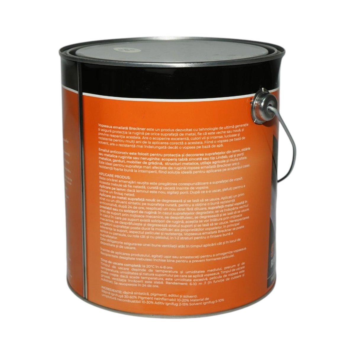 Vopsea email anticoroziva 3 in 1 alb glacier 369 pe baza de solvent 3.5L, direct pe rugina, interior si exterior Breckner Germany - imagine 2