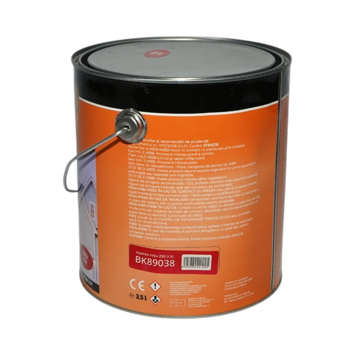 Vopsea email anticoroziva 3 in 1 rosu 250 pe baza de solvent 3.5L, direct pe rugina, interior si exterior Breckner Germany - imagine 3
