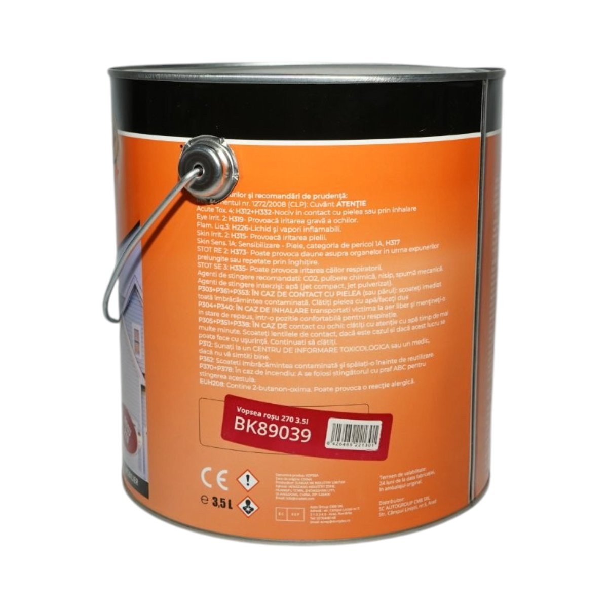 Vopsea email anticoroziva 3 in 1 rosu 270 pe baza de solvent 3.5L, direct pe rugina, interior si exterior Breckner Germany - imagine 3