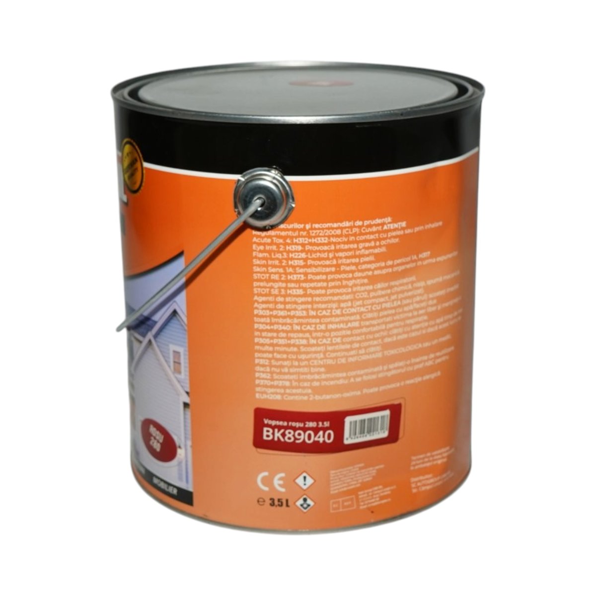Vopsea email anticoroziva 3 in 1 rosu 280 pe baza de solvent 3.5L, direct pe rugina, interior si exterior Breckner Germany - imagine 3