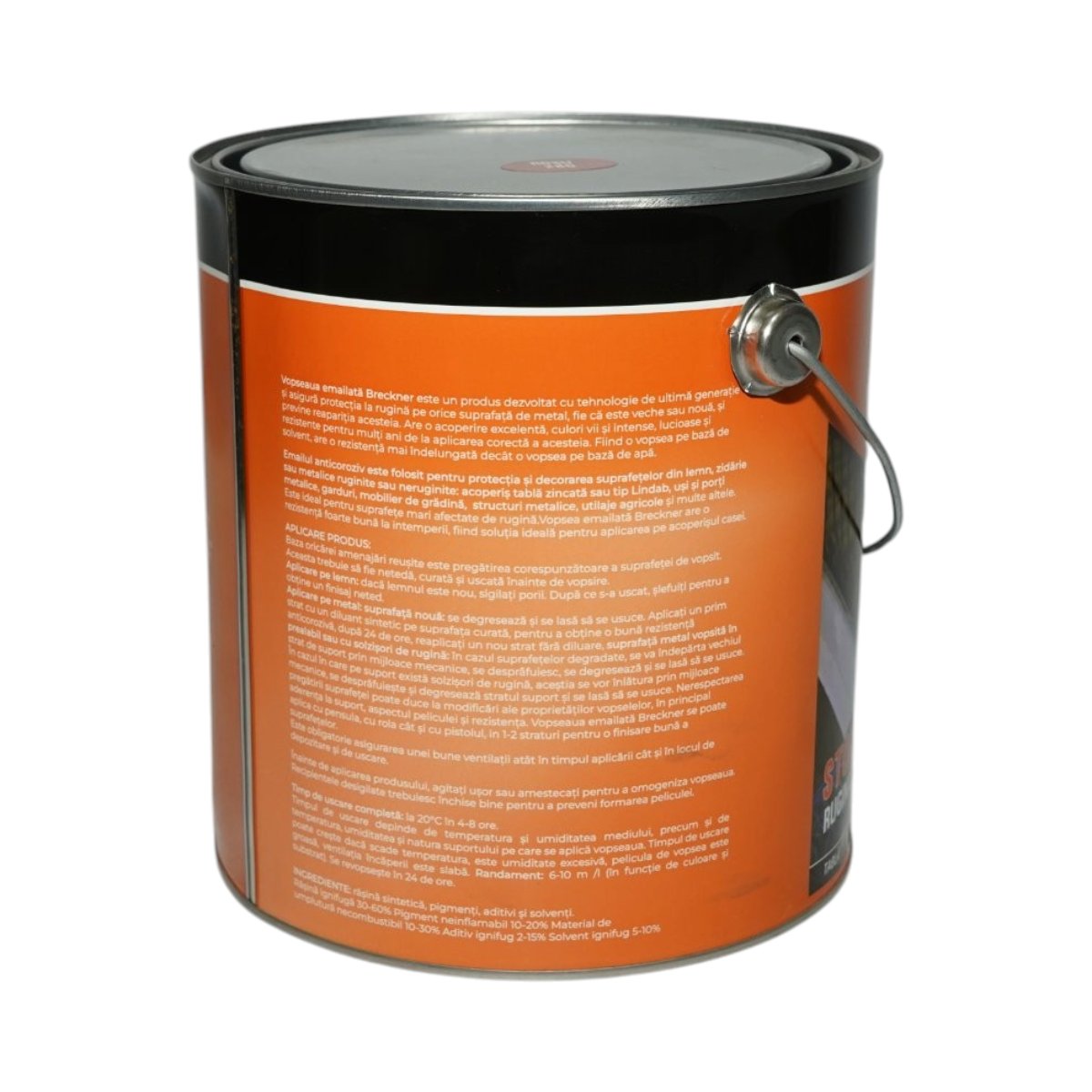 Vopsea email anticoroziva 3 in 1 rosu 280 pe baza de solvent 3.5L, direct pe rugina, interior si exterior Breckner Germany - imagine 2