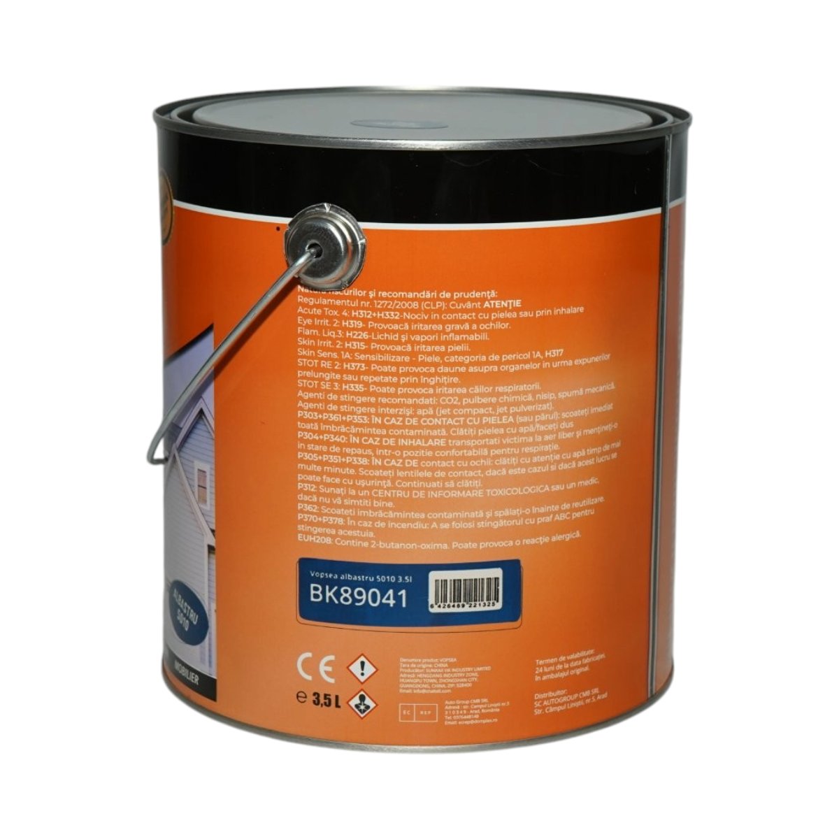 Vopsea email anticoroziva 3 in 1 albastru 5010 pe baza de solvent 3.5L, direct pe rugina, interior si exterior Breckner Germany - imagine 3