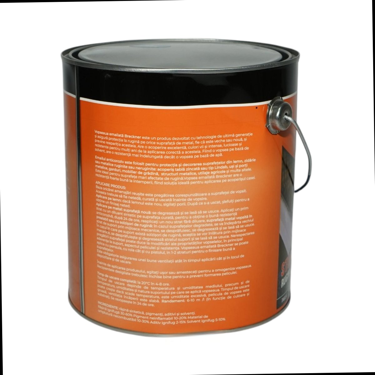 Vopsea email anticoroziva 3 in 1 albastru 680 pe baza de solvent 3.5L, direct pe rugina, interior si exterior Breckner Germany - imagine 2