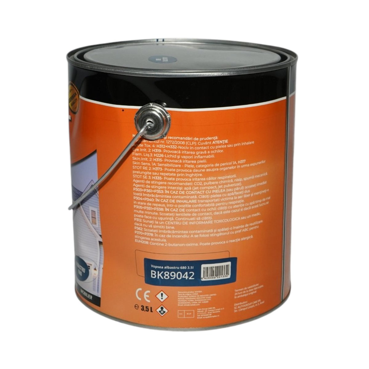Vopsea email anticoroziva 3 in 1 albastru 680 pe baza de solvent 3.5L, direct pe rugina, interior si exterior Breckner Germany - imagine 3