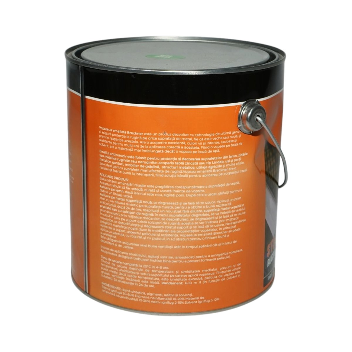 Vopsea email anticoroziva 3 in 1 verde 6018 pe baza de solvent 3.5L, direct pe rugina, interior si exterior Breckner Germany - imagine 2