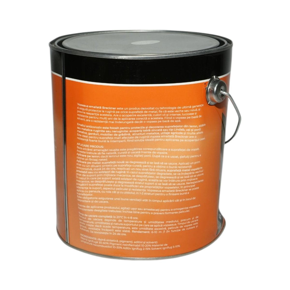 Vopsea email anticoroziva 3 in 1 gri platin D69 pe baza de solvent 3.5L, direct pe rugina, interior si exterior Breckner Germany - imagine 2