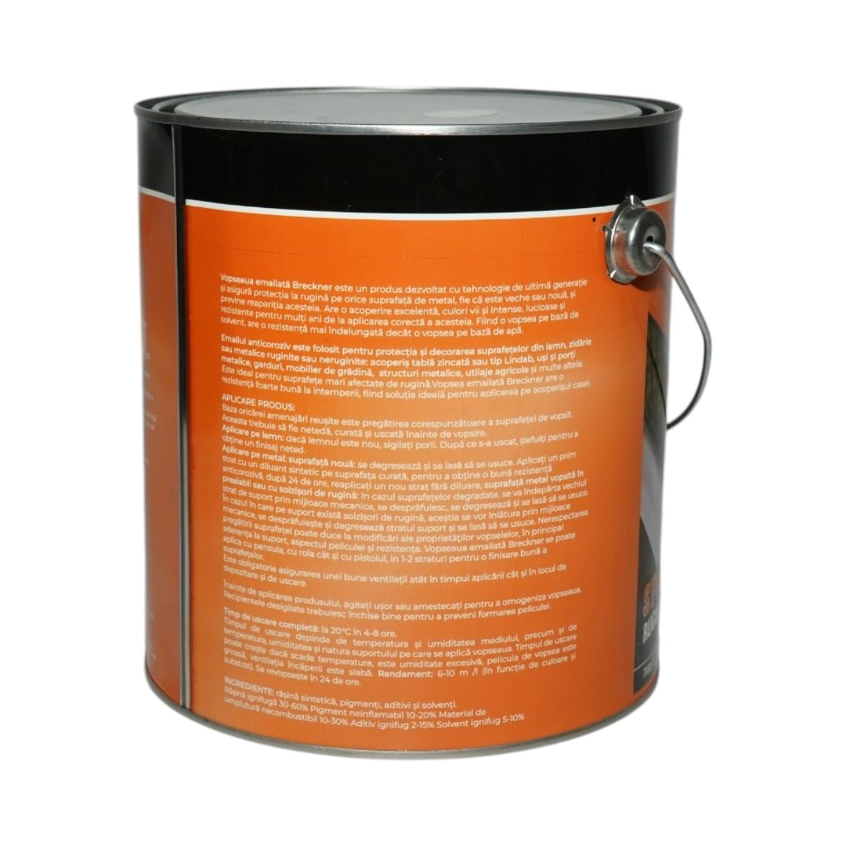 Vopsea email anticoroziva 3 in 1 gri 7001 pe baza de solvent 3.5L, direct pe rugina, interior si exterior Breckner Germany - imagine 2
