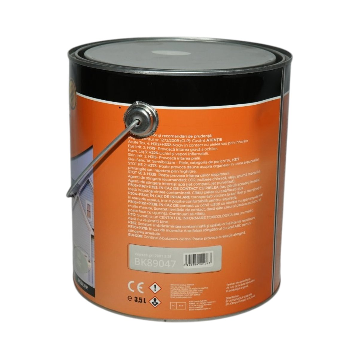 Vopsea email anticoroziva 3 in 1 gri 7001 pe baza de solvent 3.5L, direct pe rugina, interior si exterior Breckner Germany - imagine 3