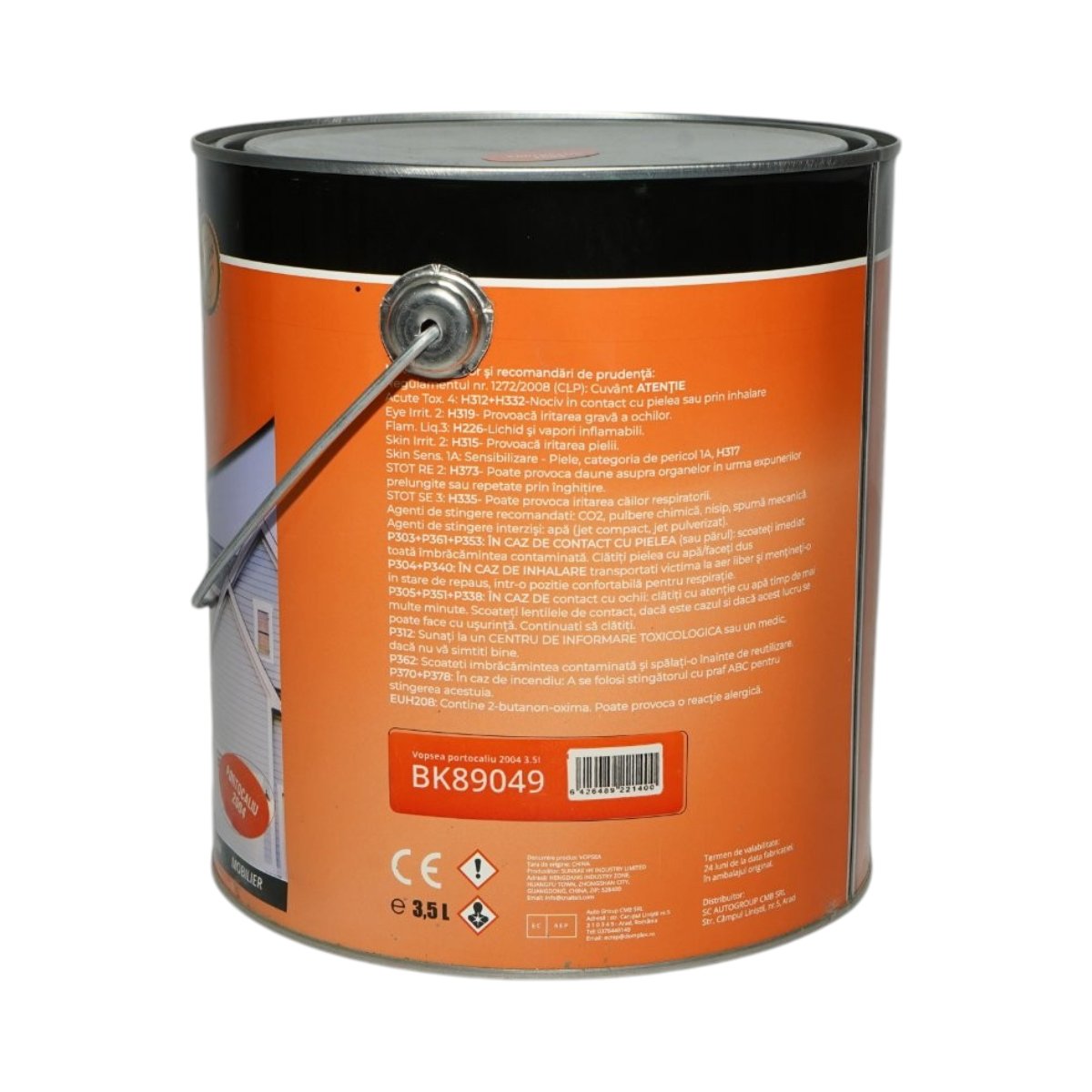 Vopsea email anticoroziva 3 in 1 portocaliu 2004 pe baza de solvent 3.5L, direct pe rugina, interior si exterior Breckner Germany - imagine 3