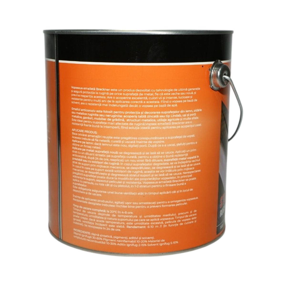 Vopsea email anticoroziva 3 in 1 zinc pe baza de solvent 3.5L, direct pe rugina, interior si exterior Breckner Germany - imagine 2