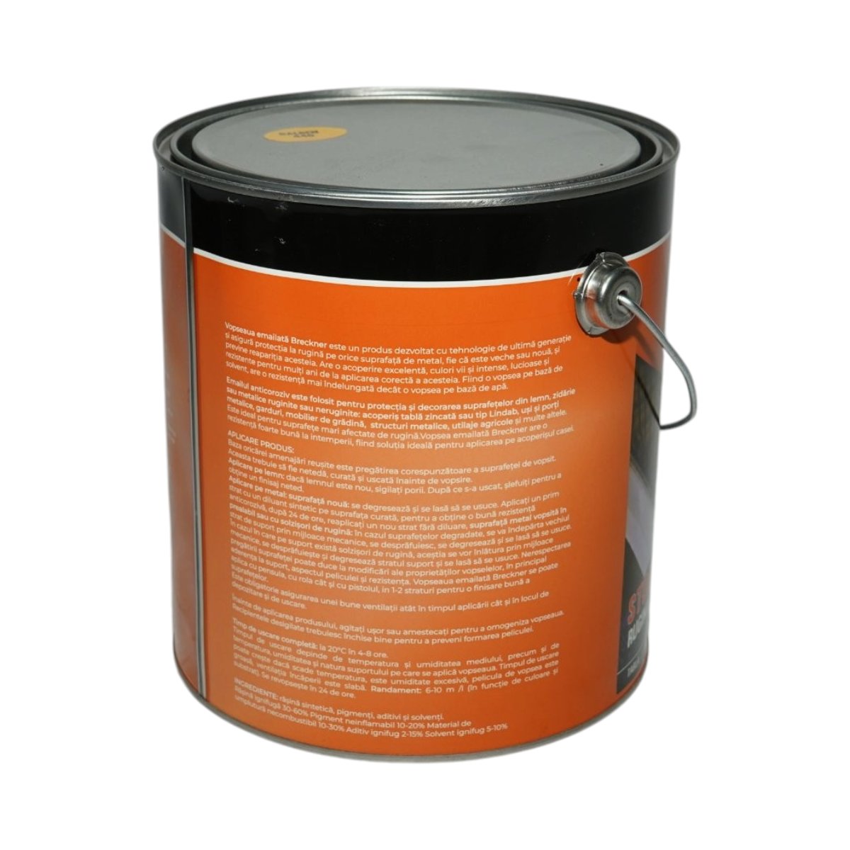 Vopsea email anticoroziva 3 in 1 galben 440 pe baza de solvent 3.5L, direct pe rugina, interior si exterior Breckner Germany - imagine 2