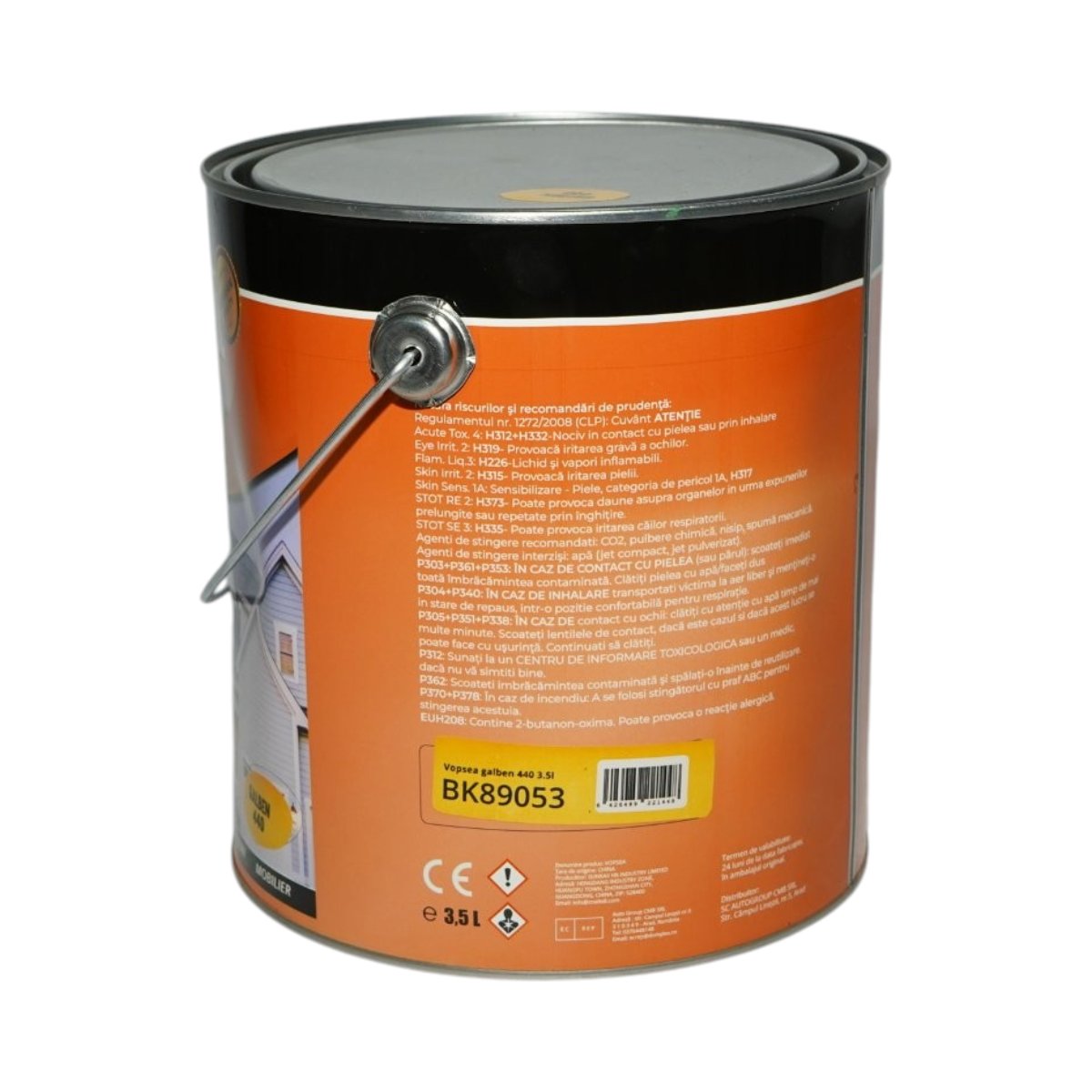 Vopsea email anticoroziva 3 in 1 galben 440 pe baza de solvent 3.5L, direct pe rugina, interior si exterior Breckner Germany - imagine 3