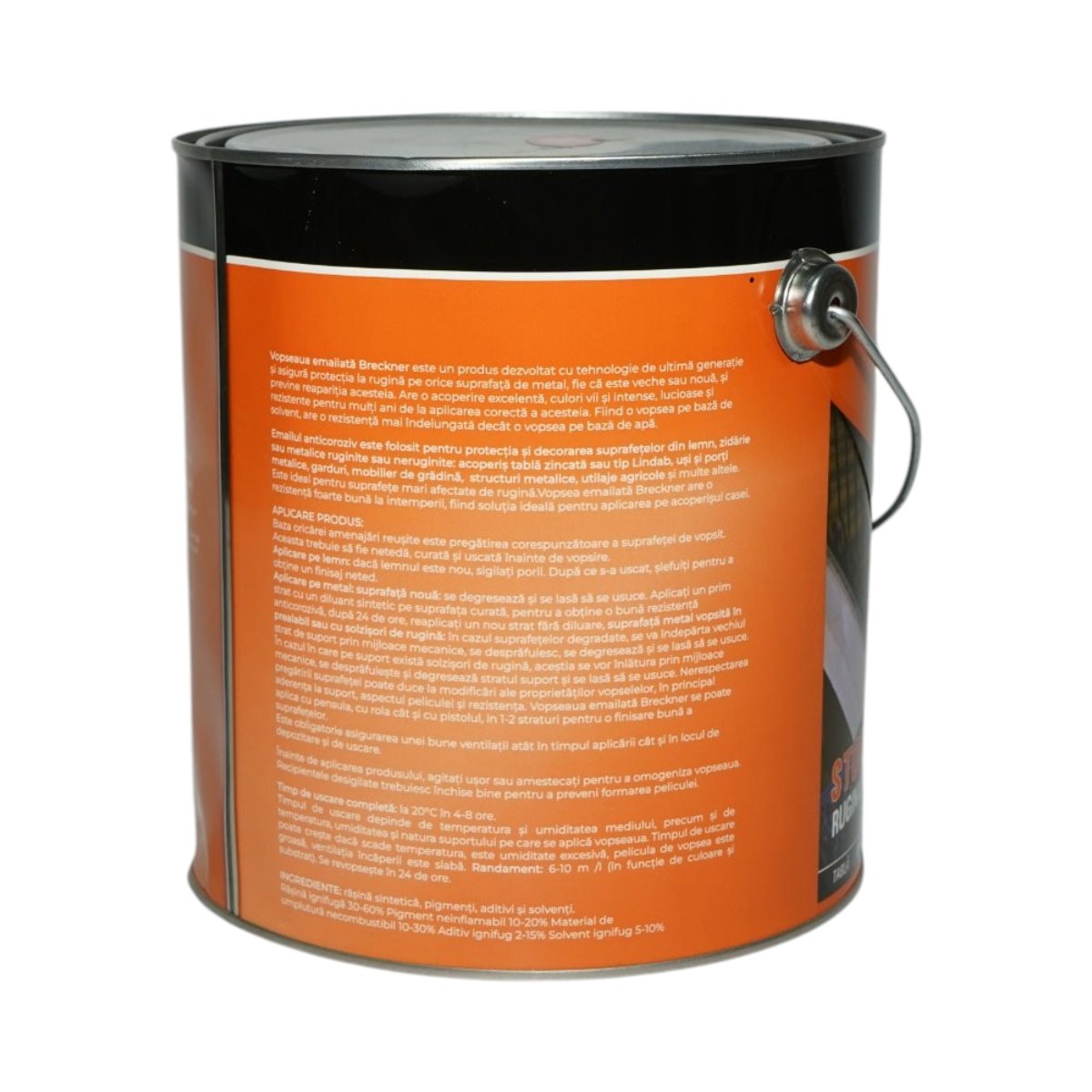 Vopsea email anticoroziva 3 in 1 rosu passion 21D pe baza de solvent 3.5L, direct pe rugina, interior si exterior Breckner Germany - imagine 2