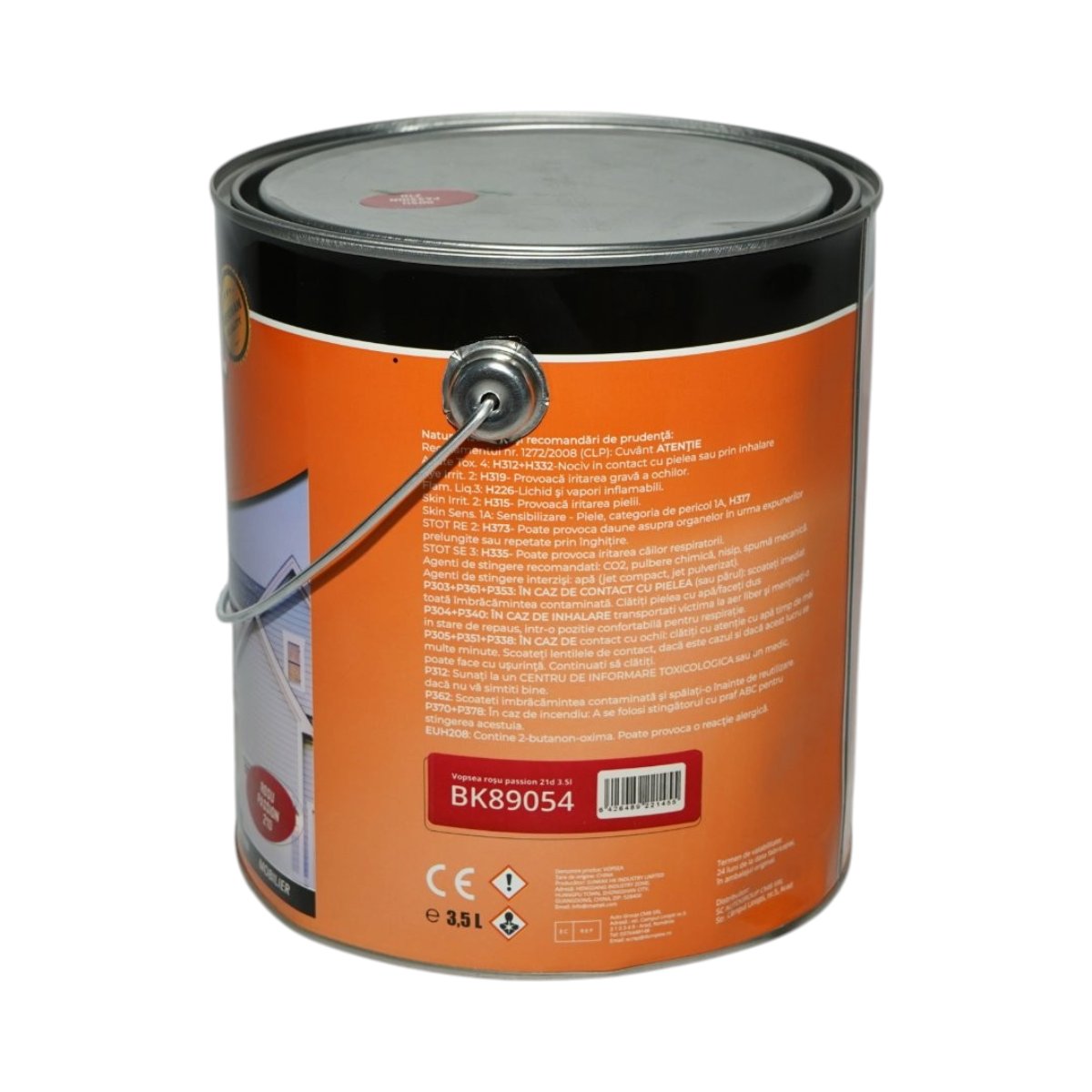 Vopsea email anticoroziva 3 in 1 rosu passion 21D pe baza de solvent 3.5L, direct pe rugina, interior si exterior Breckner Germany - imagine 3