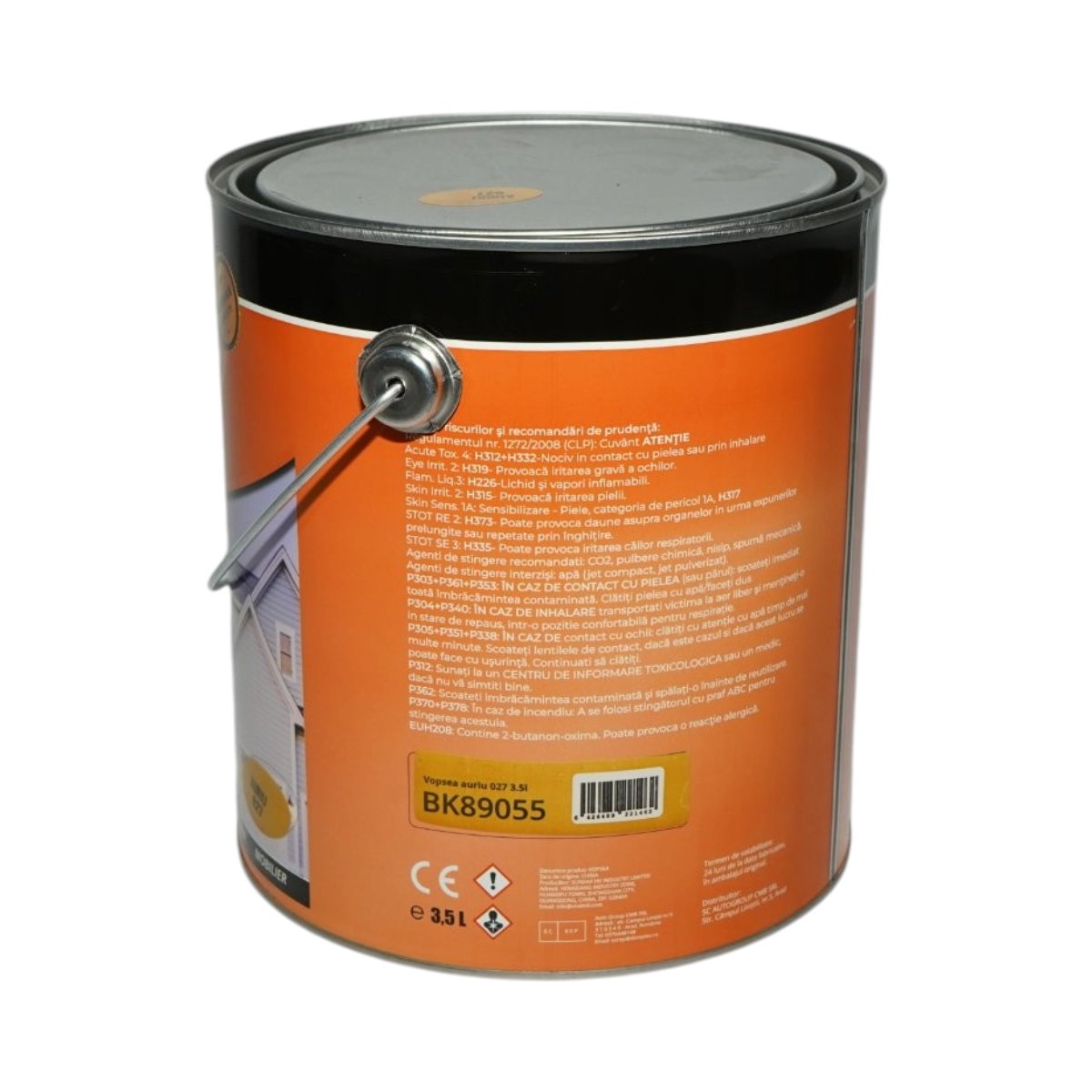 Vopsea email anticoroziva 3 in 1 auriu 027 pe baza de solvent 3.5L, direct pe rugina, interior si exterior Breckner Germany - imagine 3