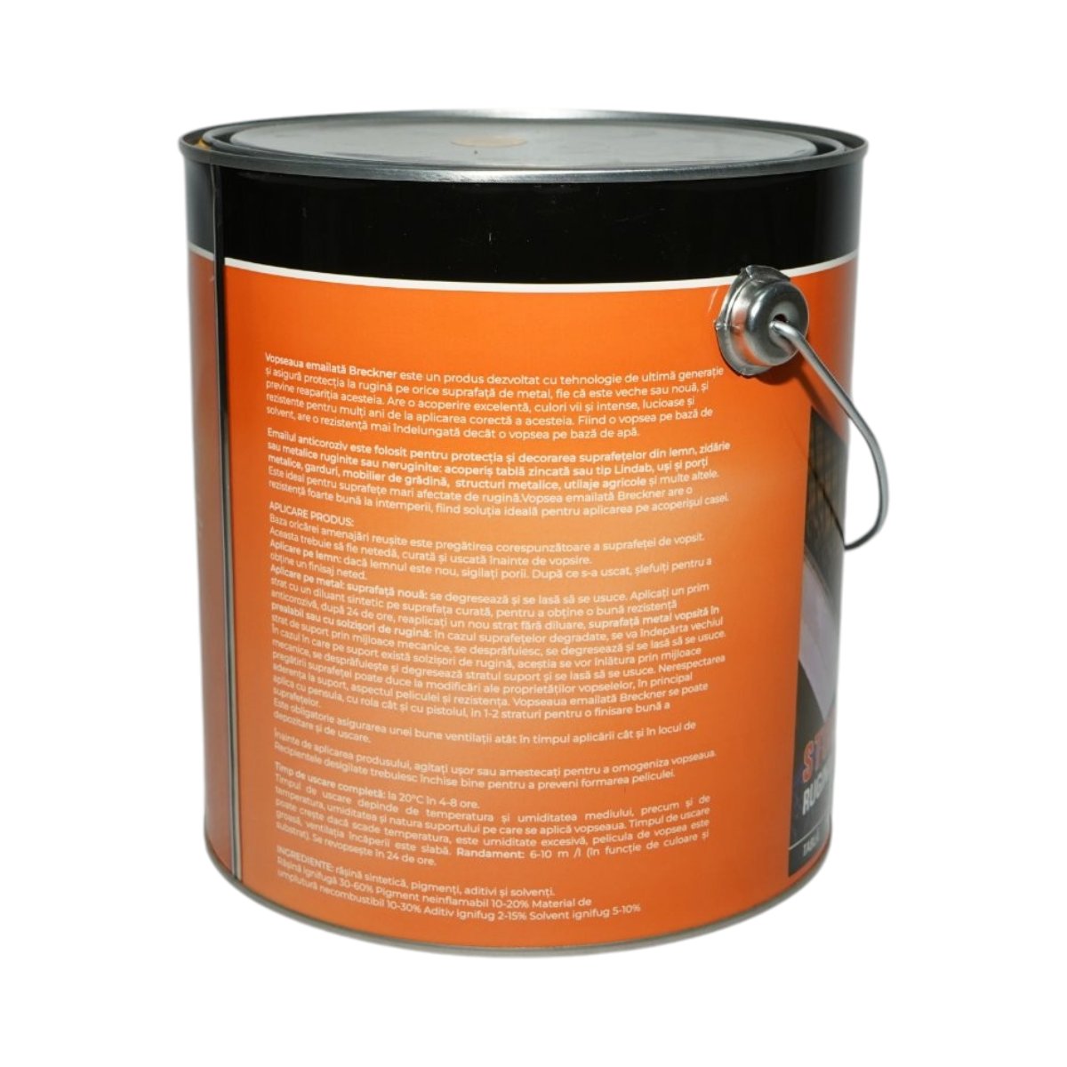 Vopsea email anticoroziva 3 in 1 auriu 027 pe baza de solvent 3.5L, direct pe rugina, interior si exterior Breckner Germany - imagine 2