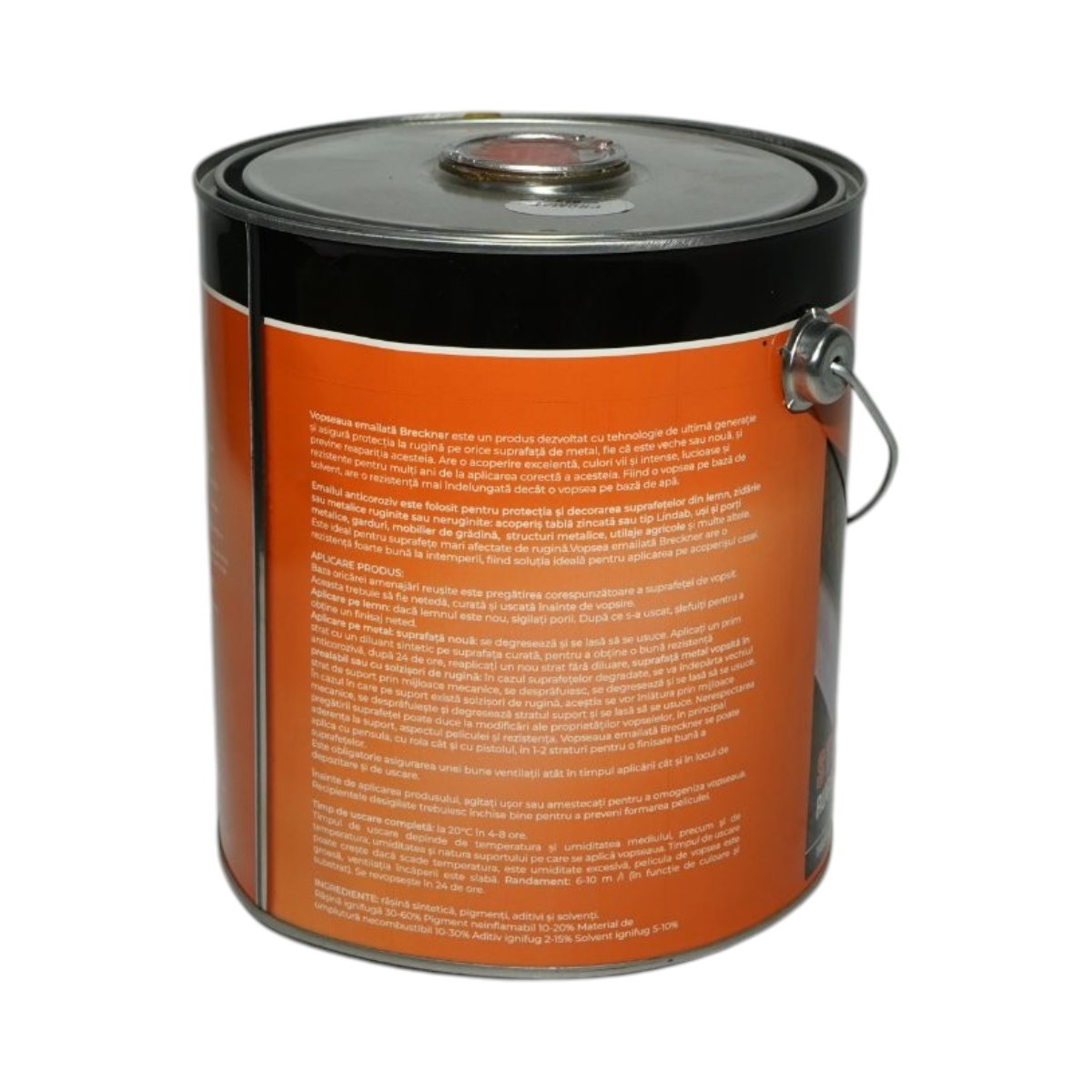 Vopsea email anticoroziva 3 in 1 crom metalizat 029 pe baza de solvent 3.5L, direct pe rugina, interior si exterior Breckner Germany - imagine 2