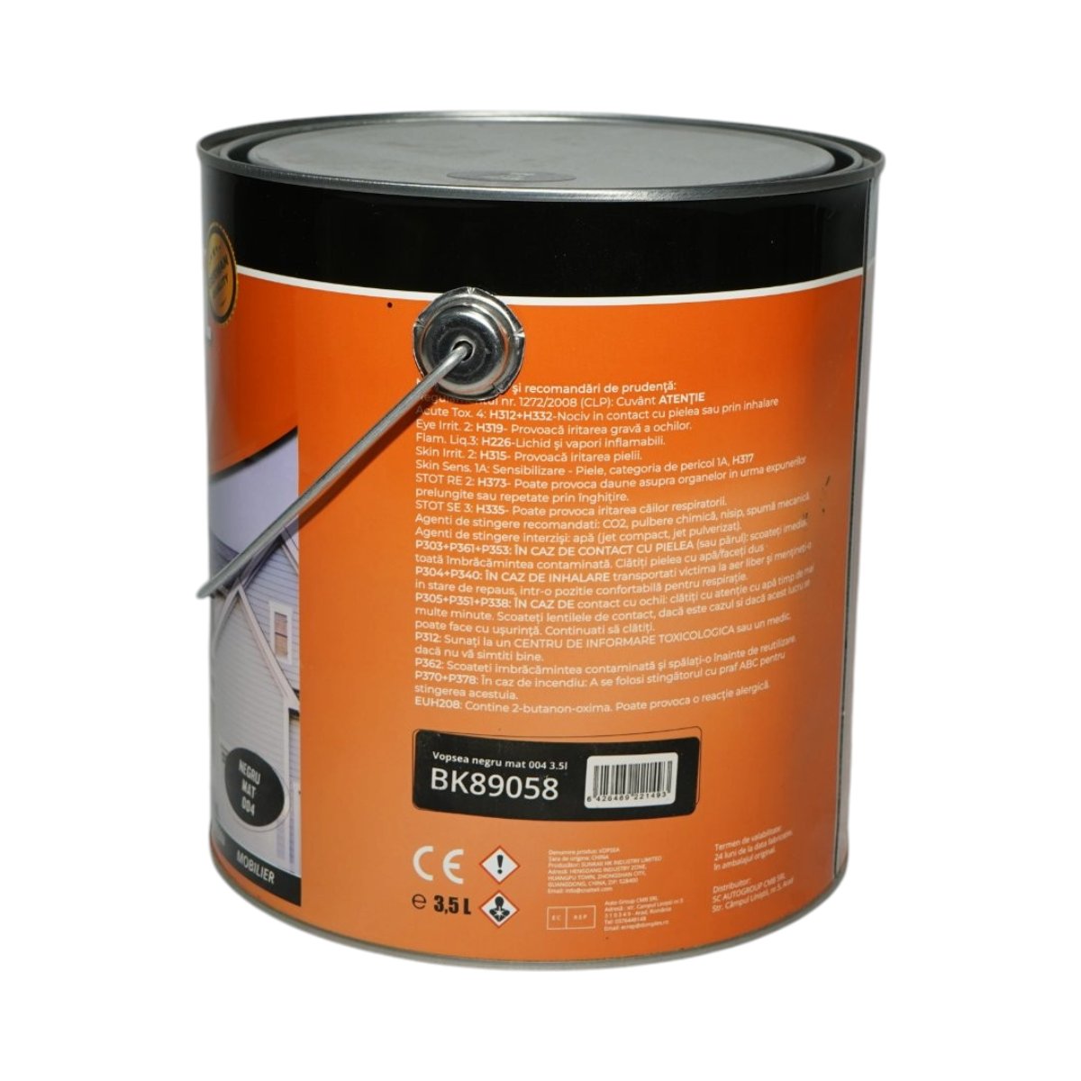 Vopsea email anticoroziva 3 in 1 negru mat 004 pe baza de solvent 3.5L, direct pe rugina, interior si exterior Breckner Germany - imagine 3