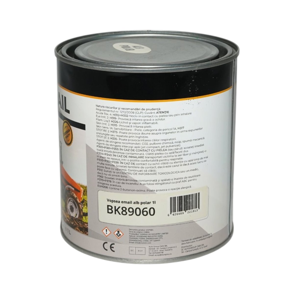 Vopsea email anticoroziva 3 in 1 alb polar 1K pe baza de solvent 1L, direct pe rugina, interior si exterior Breckner Germany - imagine 3
