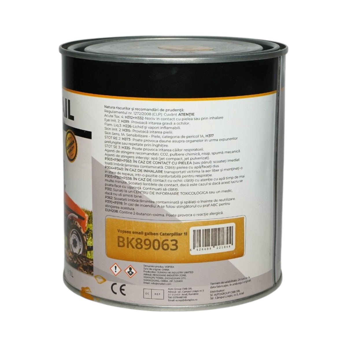 Vopsea email anticoroziva 3 in 1 galben Caterpillar pe baza de solvent 1L, direct pe rugina, interior si exterior Breckner Germany - imagine 3
