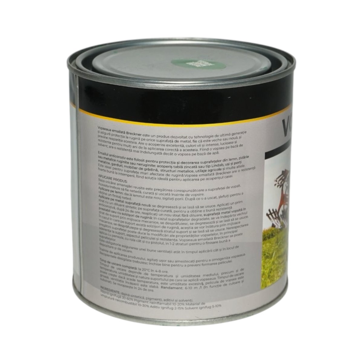 Vopsea email anticoroziva 3 in 1 verde John Deere 1K pe baza de solvent 1L, direct pe rugina, interior si exterior Breckner Germany - imagine 2