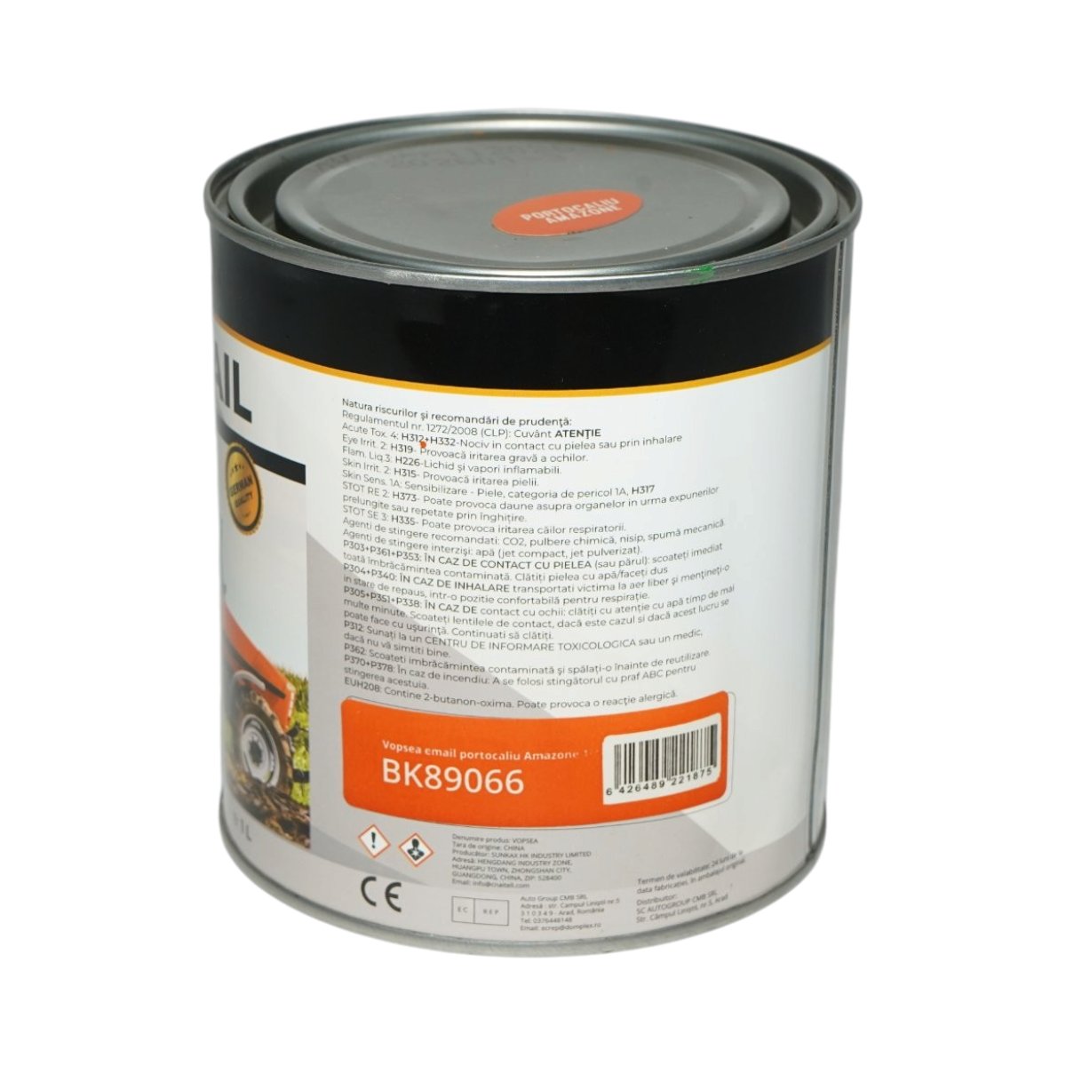 Vopsea email anticoroziva 3 in 1 portocaliu Amazone 1K pe baza de solvent 1L, direct pe rugina, interior si exterior Breckner Germany - imagine 3