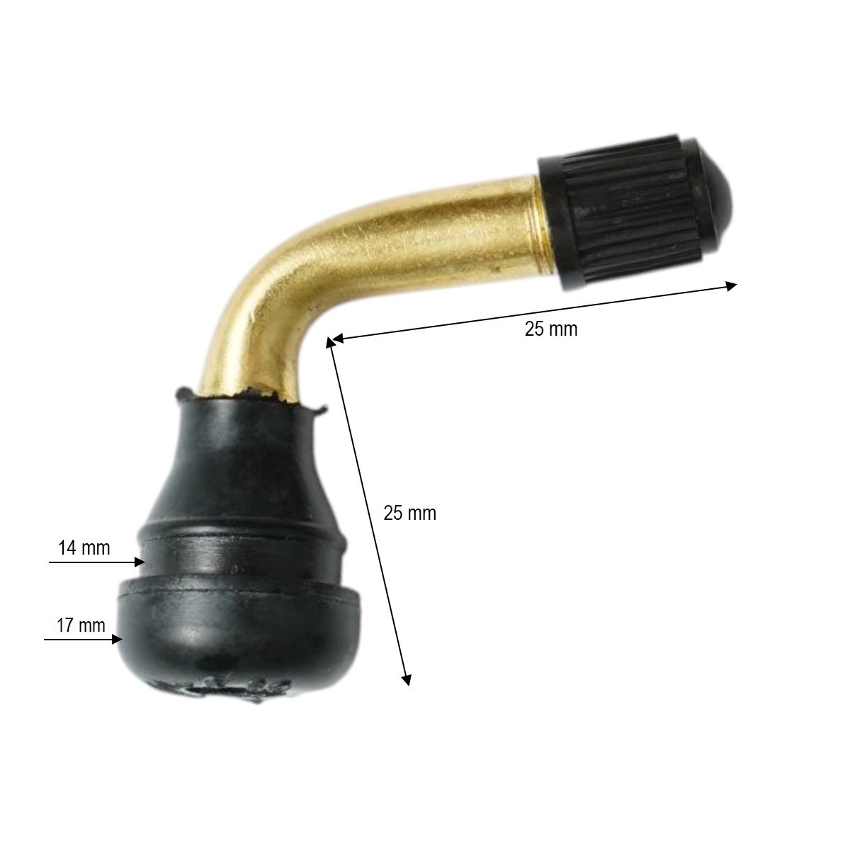 Valva roata tubeless 90 grade PVR60 pentru motociclete, scutere si trotinete