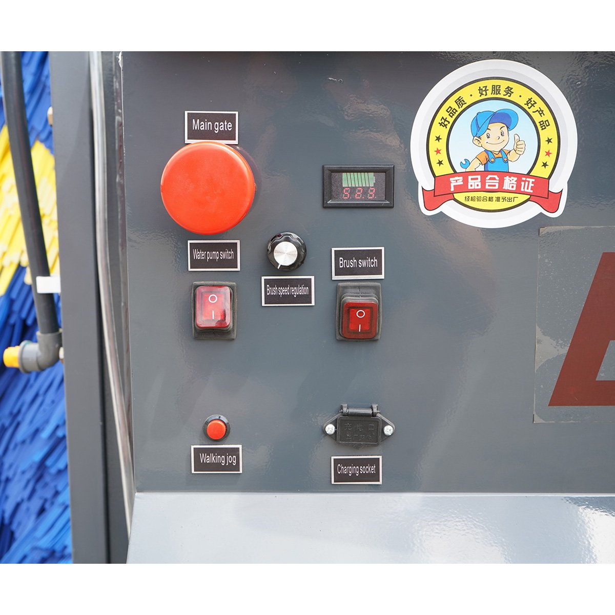 Masina electrica automata de spalat autobuze si camioane 48V, 1800W, baterie Li-ion 60Ah, perie verticala 3.8m, rezervor apa 550L THOR - imagine 6
