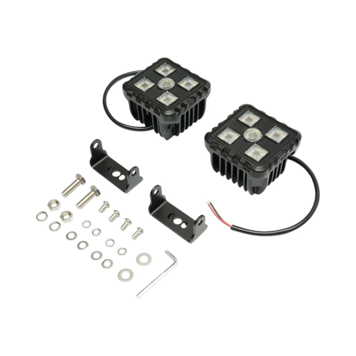 Set 2 proiectoare patrate LED 20W, 9-32V, 5700K, 2000lm, carcasa aluminiu 80x55x74mm IP67 Breckner Germany - imagine 2