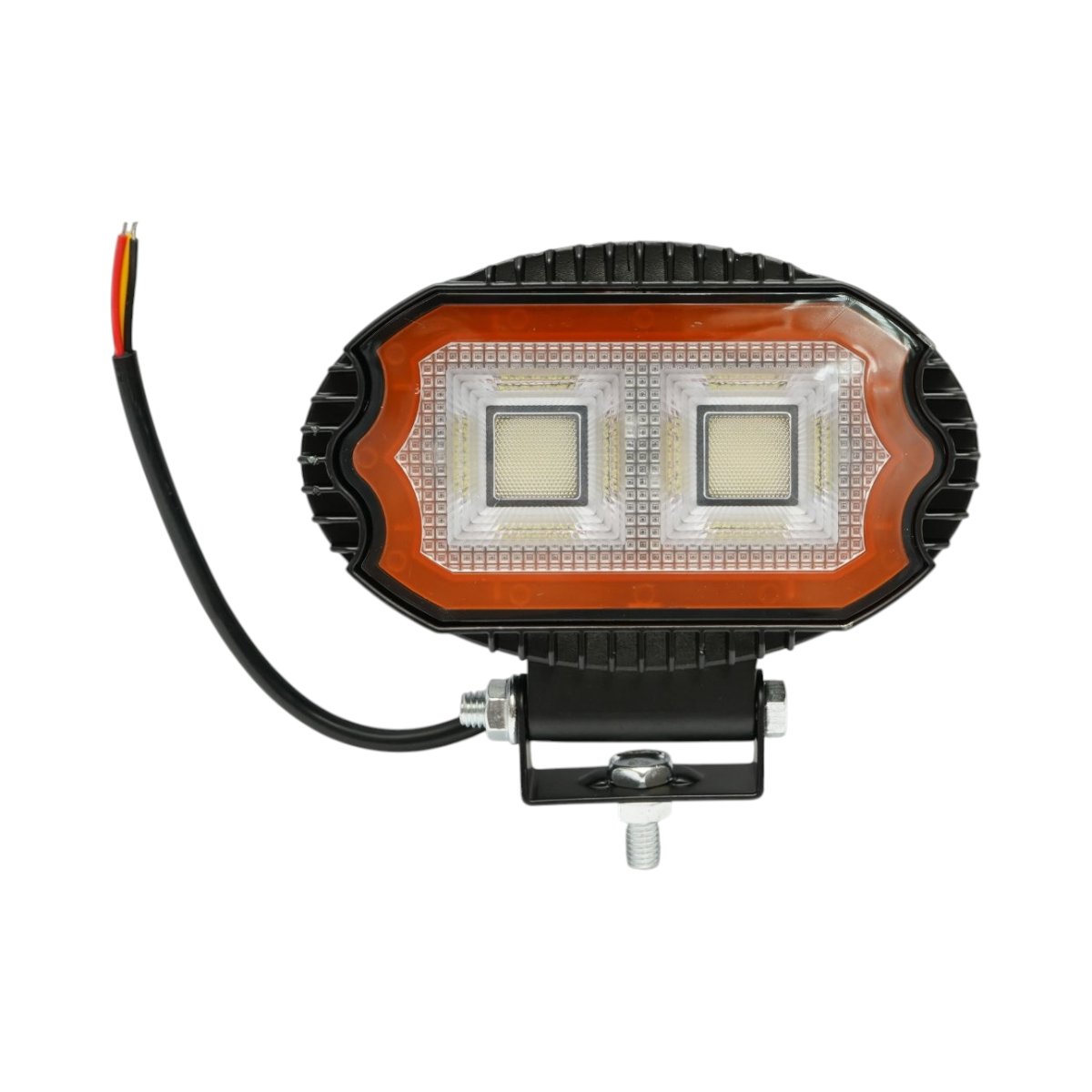 Proiector oval LED cu DRL 17W, 9-36V, 54 LED-uri, alb-galben, carcasa aluminiu 141x106x38mm IP67 Breckner Germany