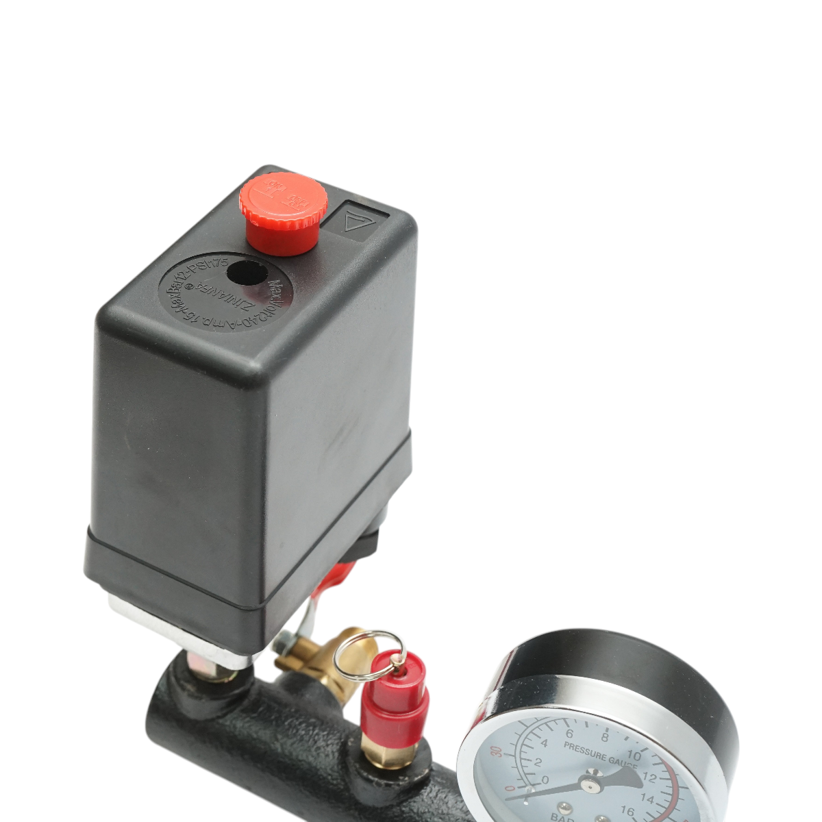 Presostat complet cu manometru 220V, 15A, presiune maxima 12 bar pentru compersor aer DISGM62, DISGM63, DISGM66 - imagine 6