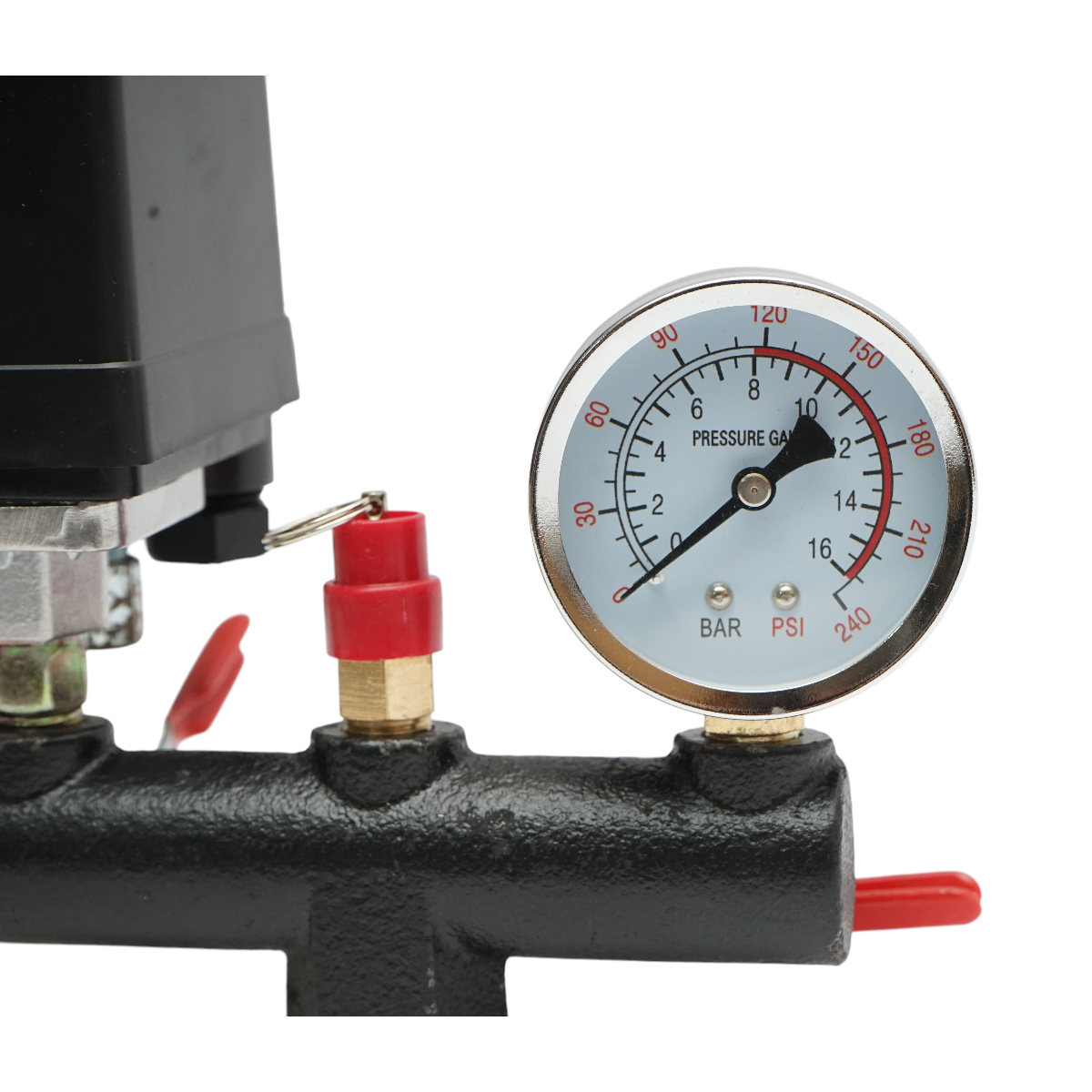Presostat complet cu manometru 220V, 15A, presiune maxima 12 bar pentru compersor aer DISGM62, DISGM63, DISGM66 - imagine 5