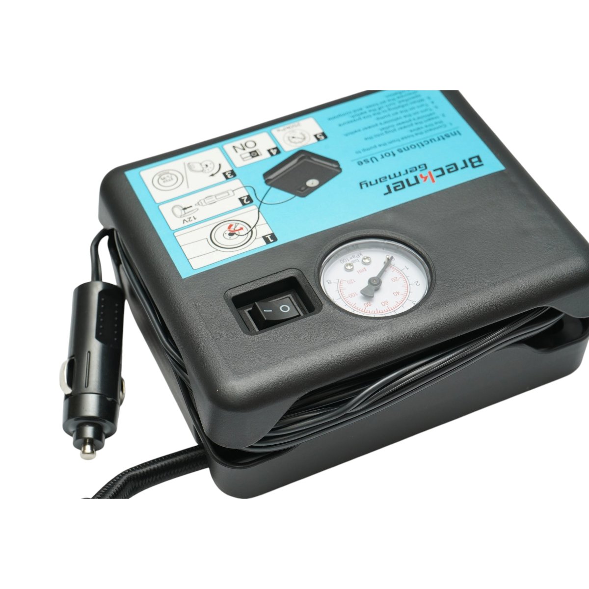Kit reparatie pana anvelope cu compresor 12V si solutie etansare 450ml Breckner Germany - imagine 10