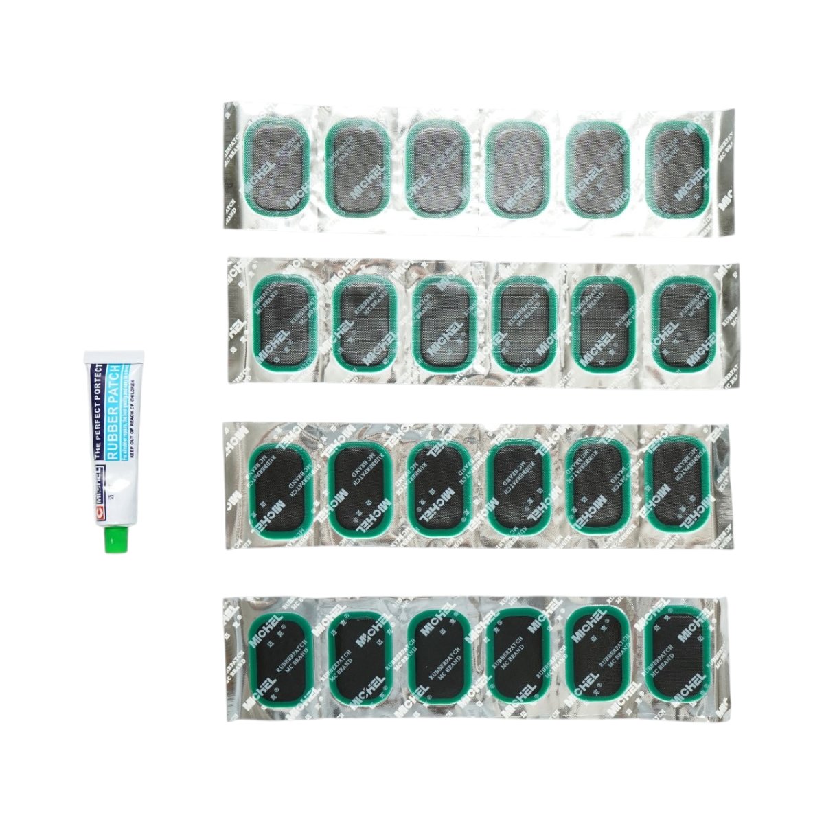 Set 24 petice vulcanizare ovale 35x52mm + 1 tub adeziv 20ml pentru camere de aer L-24 Michel - imagine 5