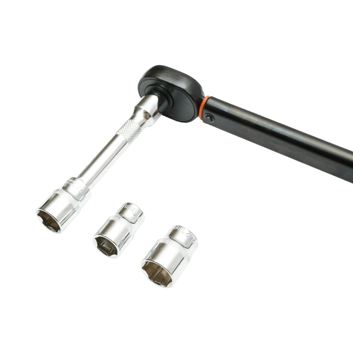 Set cheie dinamometrica 1/2, cuplu strangere 28-210 Nm, 3 tubulare 17-19-21mm, prelungitor 125mm 5 piese Breckner Germany - imagine 7