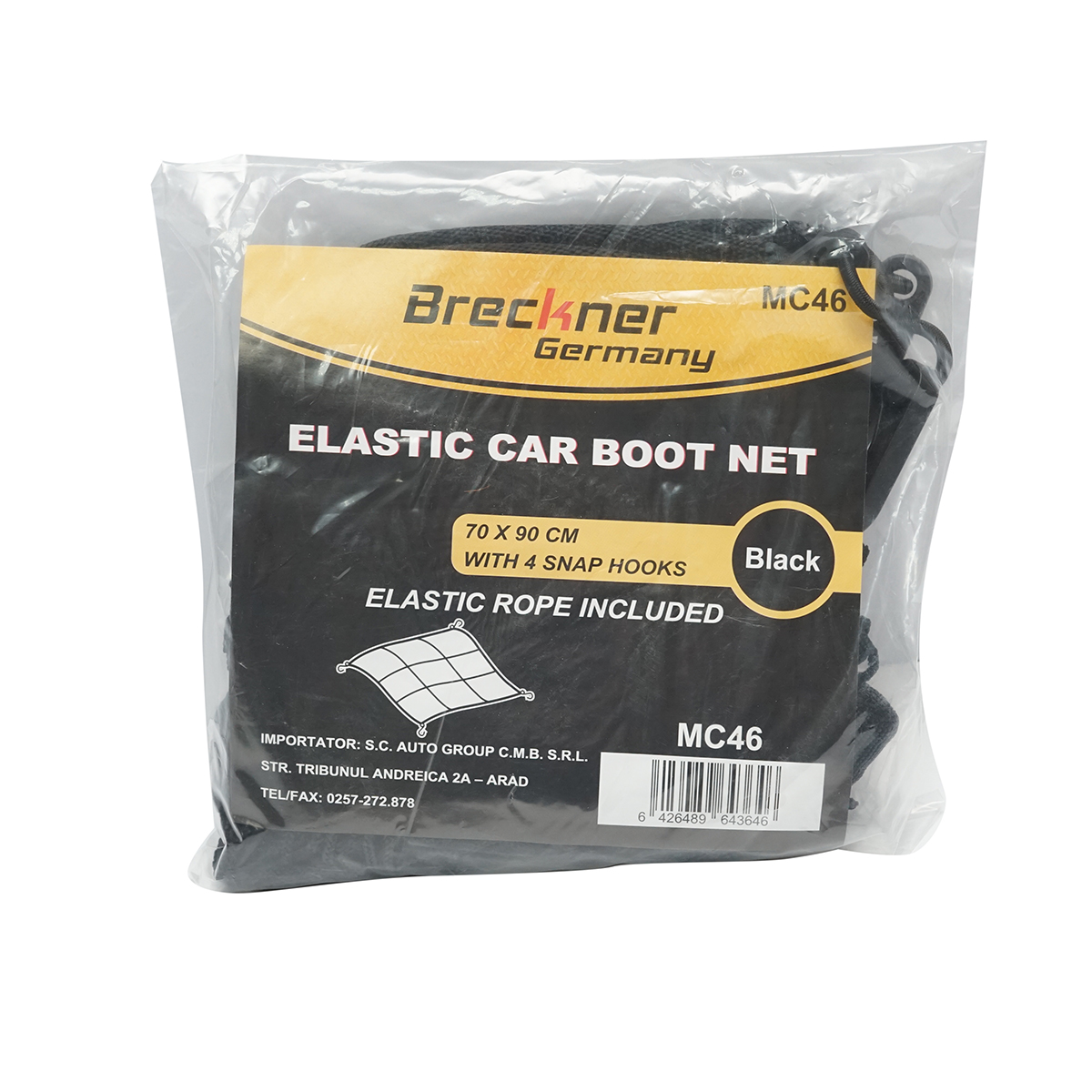 Plasa elastica auto cu carlig pentru portbagaj 70x90cm Breckner Germany - imagine 3