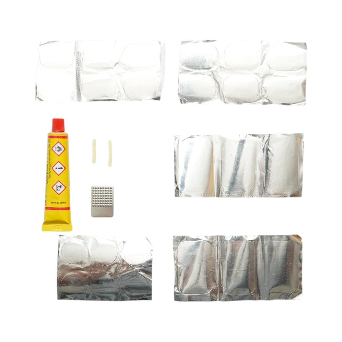 Set 24 petice vulcanizare anvelope si camere de aer 24x35mm, 25mm, 32x50mm + 1 tub adeziv 20ml - imagine 4