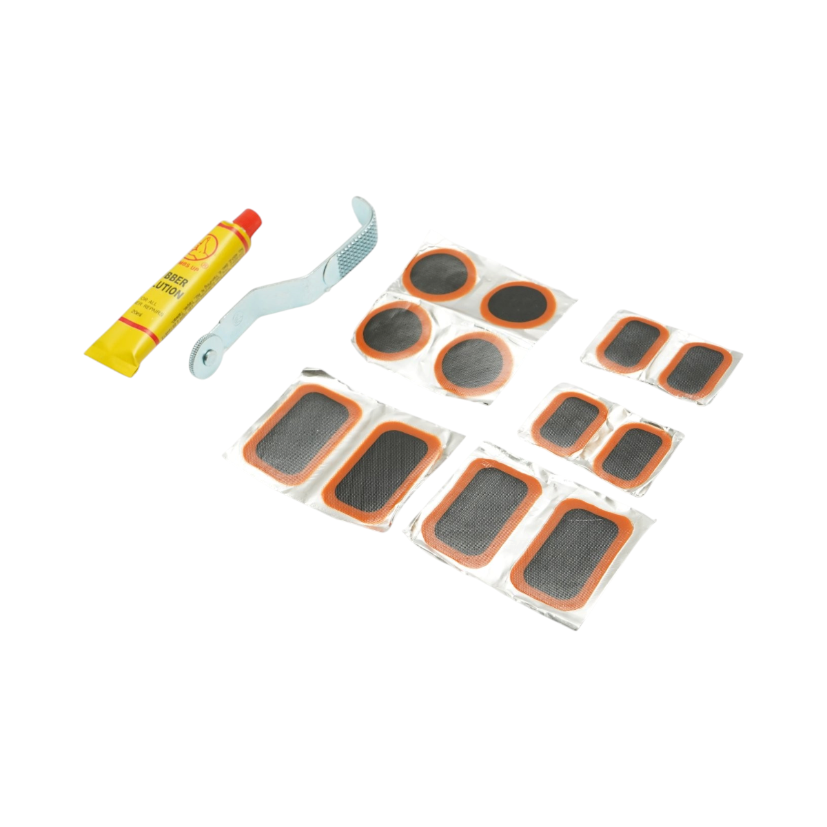 Set 12 petice vulcanizare anvelope si camere de aer 25x35mm, 35mm, 32x52mm + rola de presare + 1 tub adeziv 20ml - imagine 3