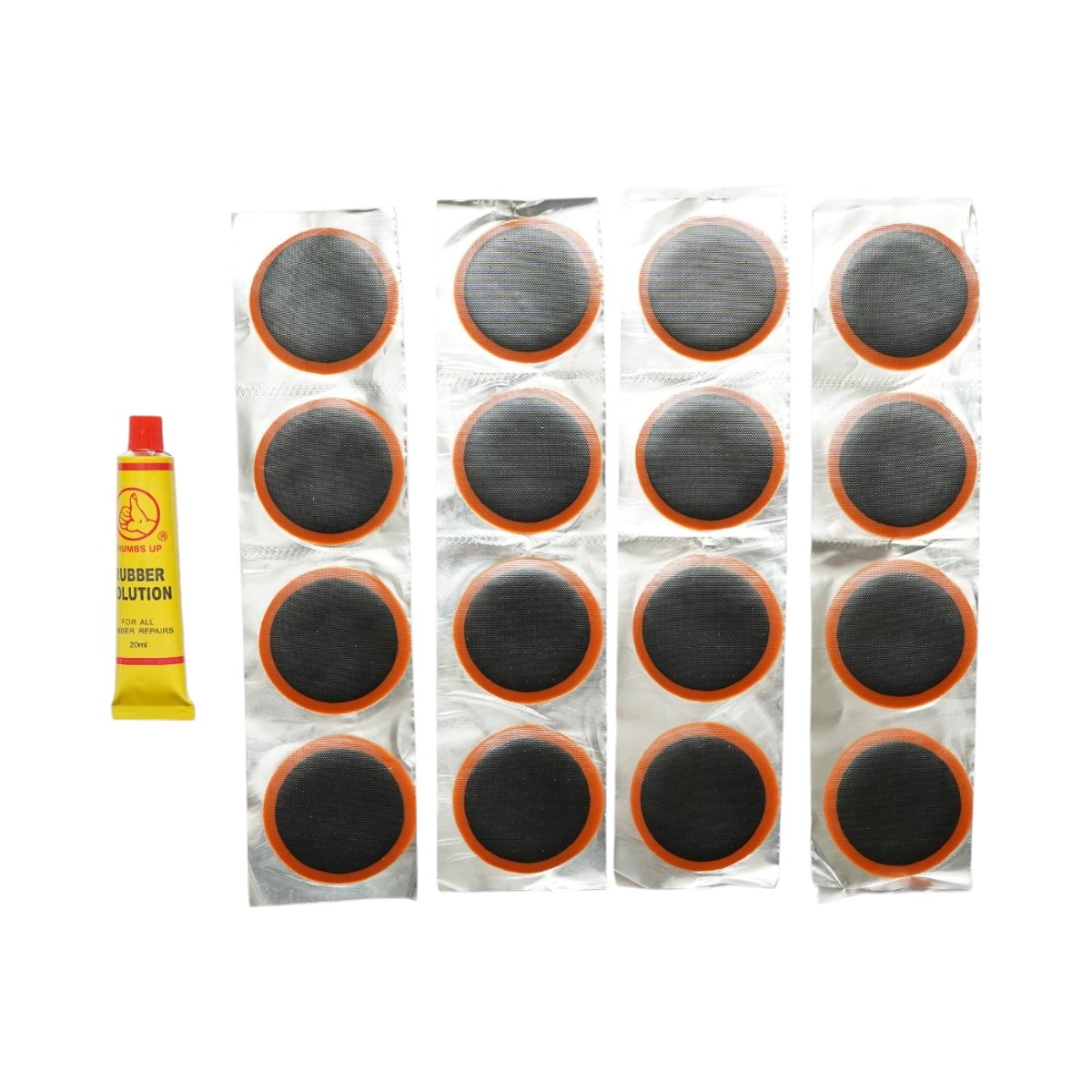Set 16 petice rotunde vulcanizare anvelope si camere de aer 50mm + 1 tub adeziv 20ml - imagine 2