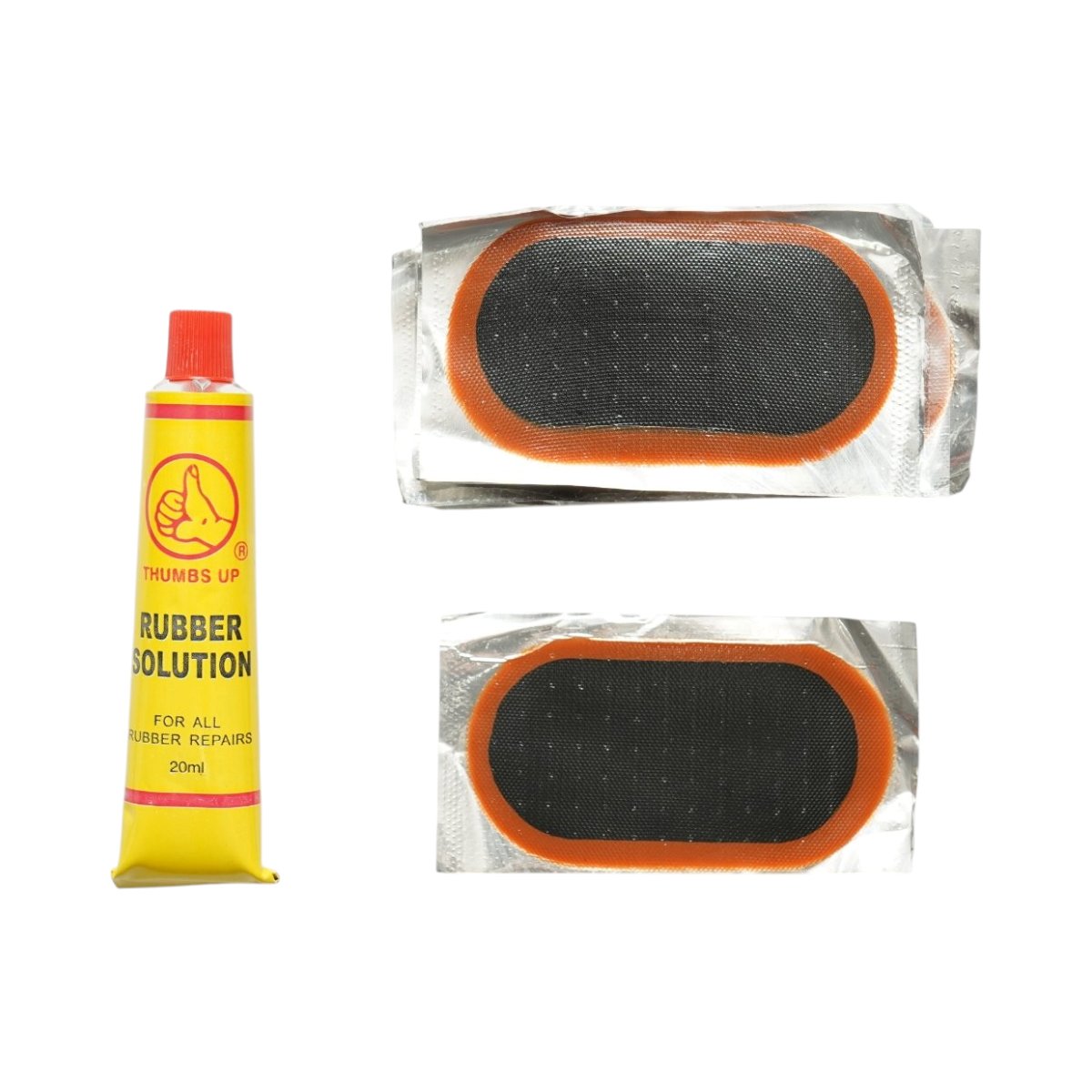 Set 12 petice ovale vulcanizare anvelope si camere de aer 38x75mm + 1 tub adeziv 20ml - imagine 2
