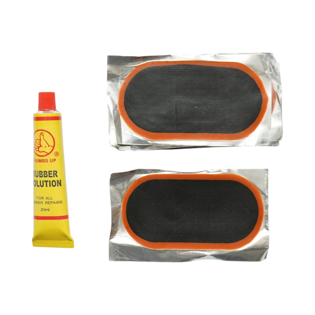 Set 8 petice ovale vulcanizare anvelope si camere de aer 50x100mm + 1 tub adeziv 20ml - imagine 2