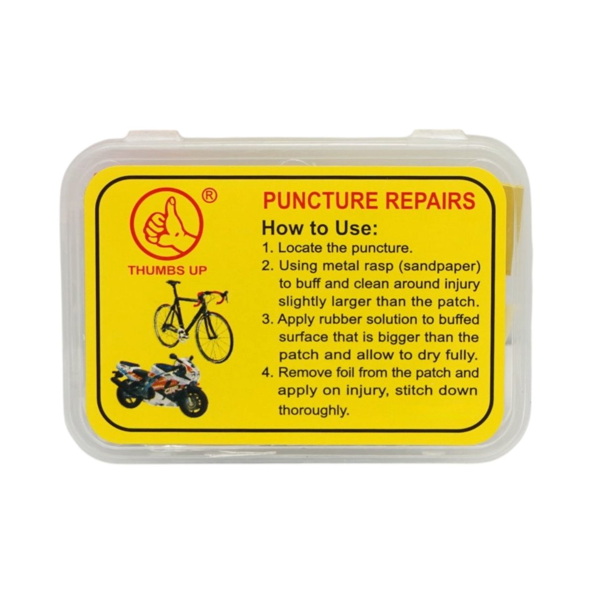 Set 12 petice vulcanizare camera bicicleta, motocicleta, roaba, tuk-tuk 24x35mm, 32x50mm + 1 tub adeziv 8ml - imagine 4